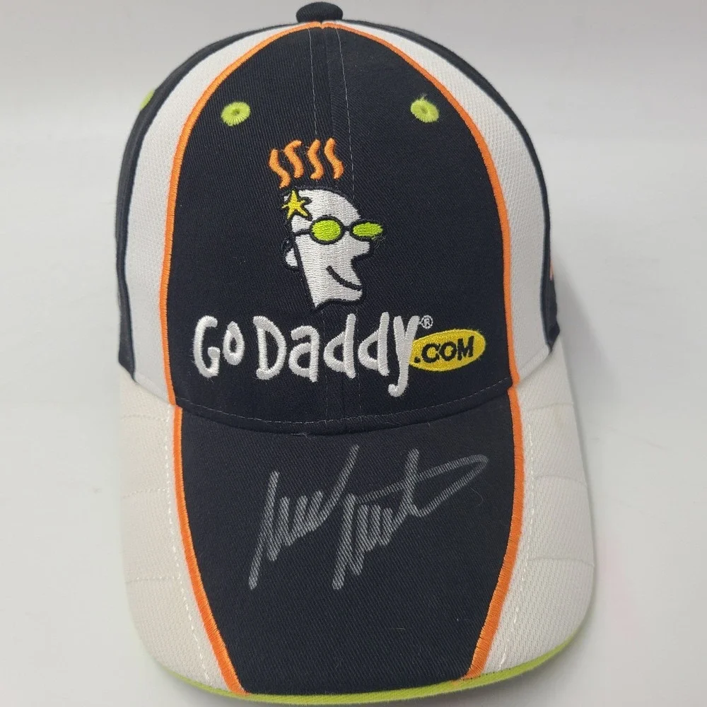 Mark Martin Hat Adjustable Chase Black NASCAR #5 Go Daddy Signed Autographed Men